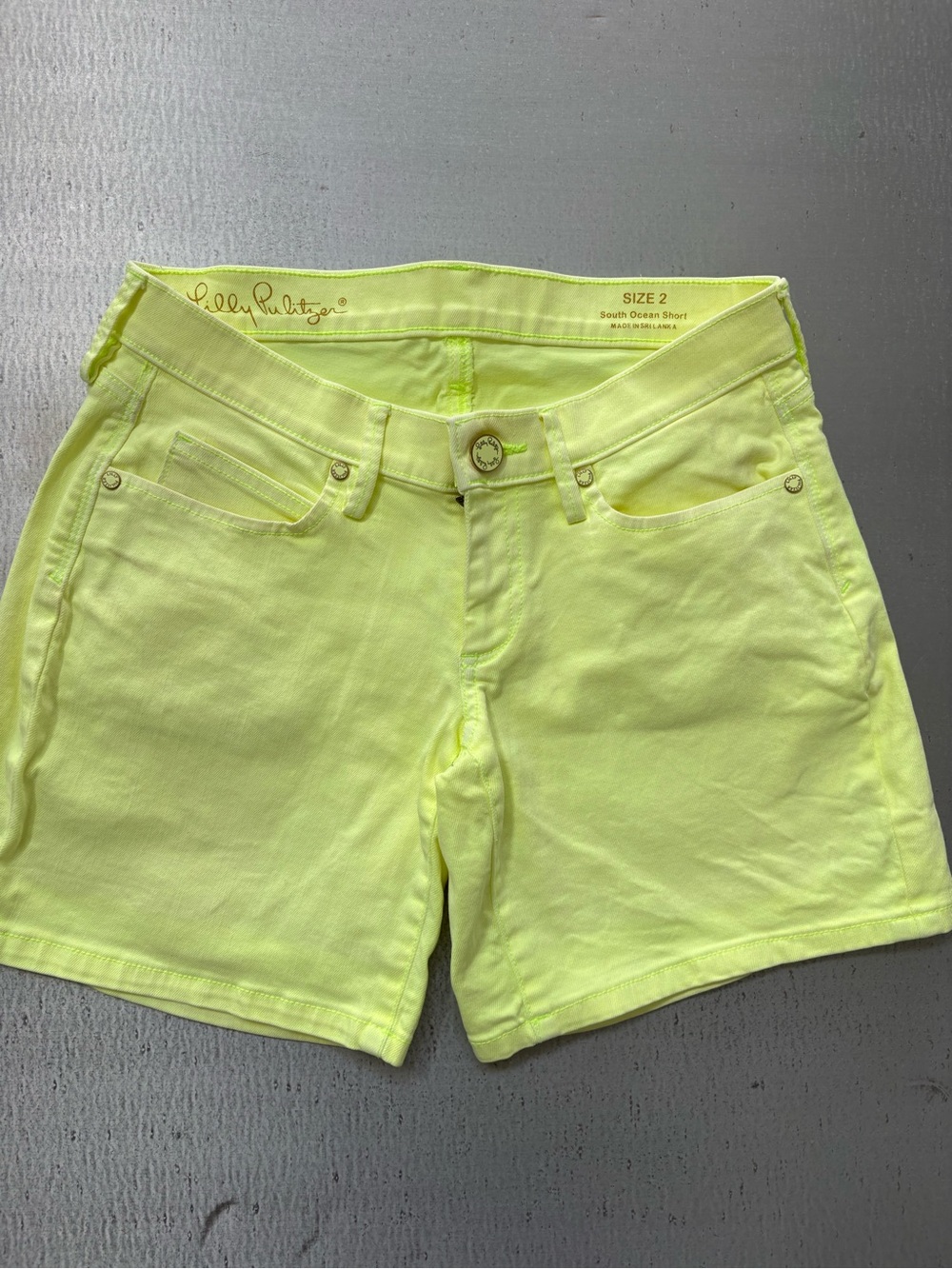 Lilly Pulitzer Neon Yellow Denim Shorts